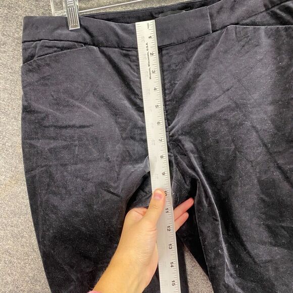 WHBL Pants Women 10 Black Mid Rise Flat Front The Slim Ankle Skinny - Picture 6 of 12